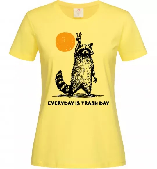 Женская футболка Everyday is a trash day Лимонный фото