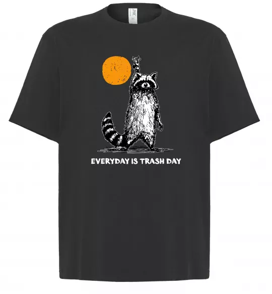 Футболка Оверсайз Everyday is a trash day Черный фото