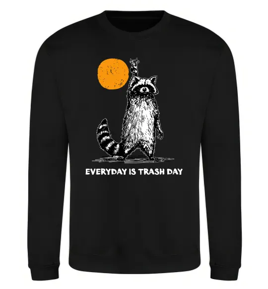 Світшот Everyday is a trash day Чорний фото
