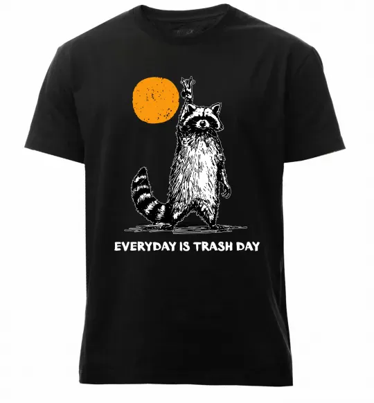 Мужская премиум футболка Everyday is a trash day Черный фото