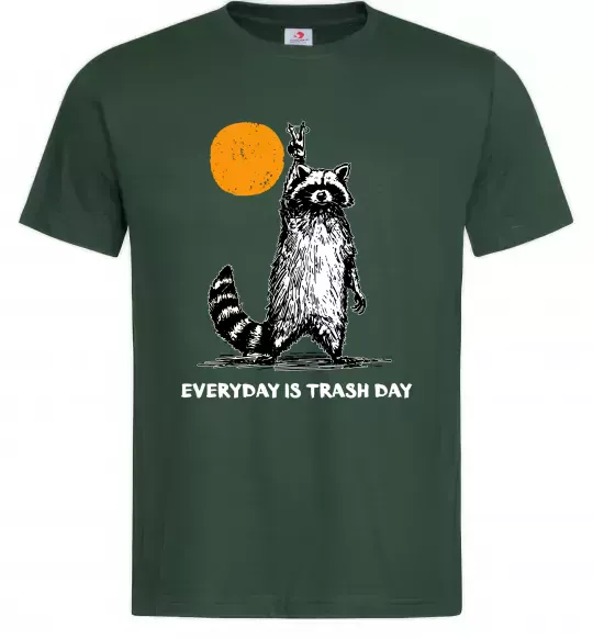 Мужская футболка Everyday is a trash day Темно-зеленый фото