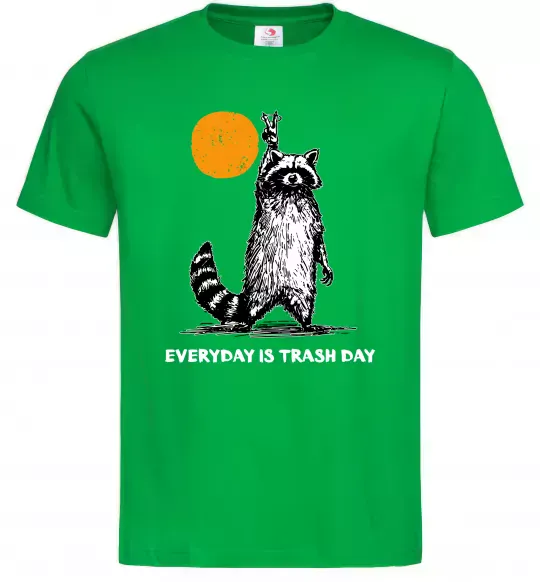 Мужская футболка Everyday is a trash day Зеленый фото