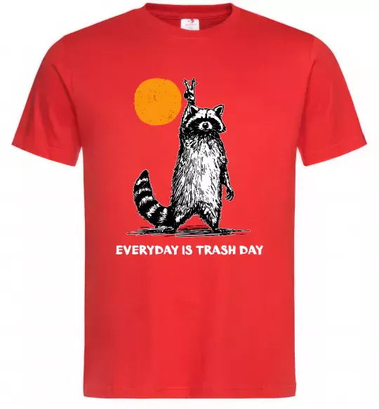 Мужская футболка Everyday is a trash day Красный фото