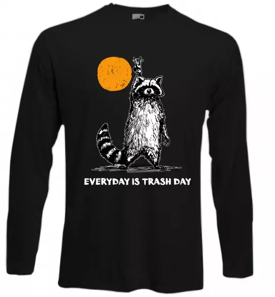 Лонгслив Everyday is a trash day Черный фото
