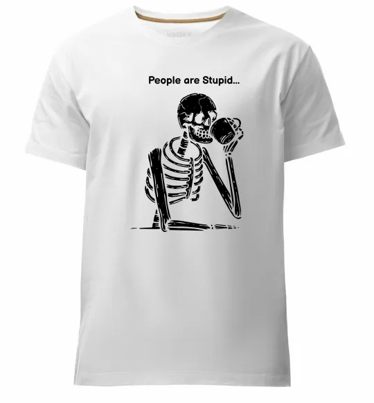 Чоловіча преміум футболка People are stupid Білий фото