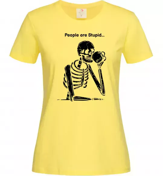 Женская футболка People are stupid Лимонный фото