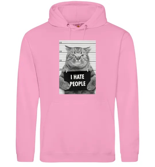 Женская толстовка (худи) I hate people Розовый фото
