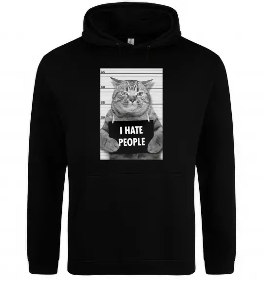 Жіноча толстовка (худі) I hate people Чорний фото