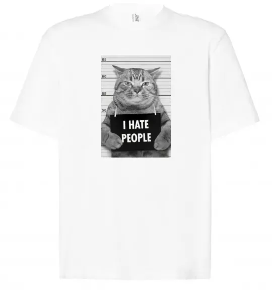 Футболка Оверсайз I hate people Белый фото