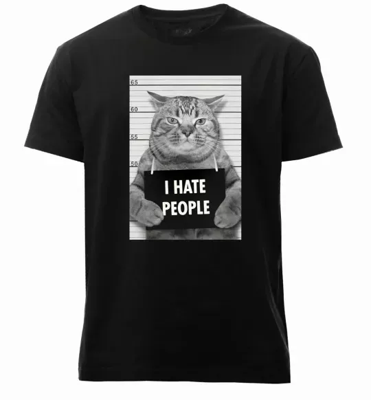 Чоловіча преміум футболка I hate people Чорний фото