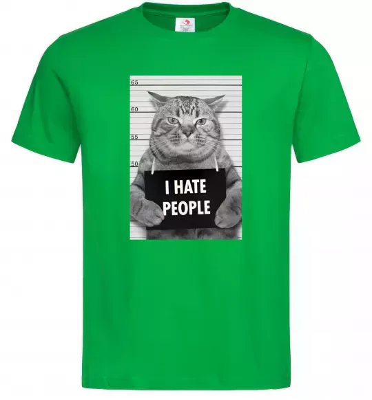 Мужская футболка I hate people Зеленый фото