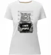 Жіноча преміум футболка I hate people Білий фото