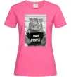 Женская футболка I hate people Ярко-розовый фото