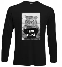 Лонгслів I hate people Чорний фото