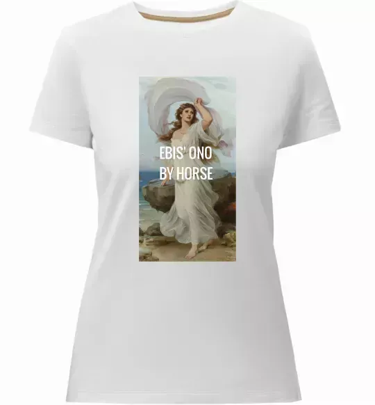 Жіноча преміум футболка Ebis ono by horse Білий фото