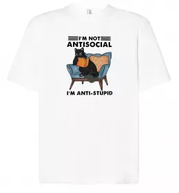 Футболка Оверсайз I`m not antisocial Белый фото