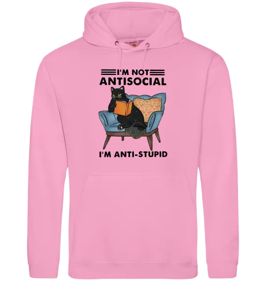 Женская толстовка (худи) I`m not antisocial Розовый фото