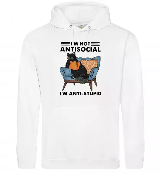 Жіноча толстовка (худі) I`m not antisocial Білий фото