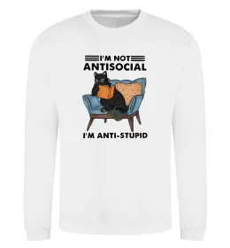 Свитшот I`m not antisocial Белый фото