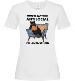 Женская футболка I`m not antisocial Женская футболка I`m not antisocial
