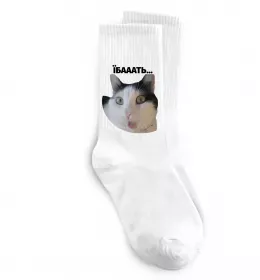 Носки Здивований кіт Белый фото