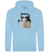 Чоловіча толстовка (худі) Здивований кіт Блакитний фото