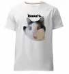 Мужская премиум футболка Здивований кіт Белый фото