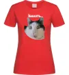 Женская футболка Здивований кіт Красный Женская футболка Здивований кіт Красный фото