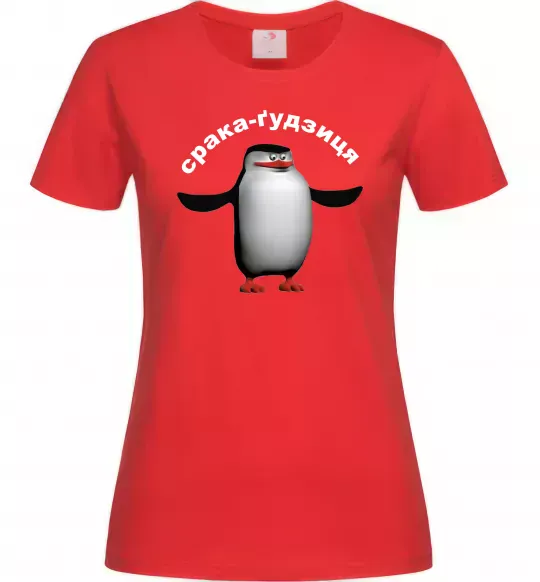 Женская футболка Срака-ґудзиця Красный фото
