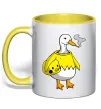 Чашка с цветной ручкой Качка аніматор Солнечно желтый Чашка с цветной ручкой Качка аніматор Солнечно желтый фото