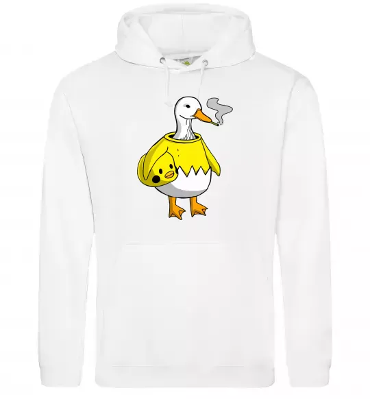 Чоловіча толстовка (худі) Качка аніматор Білий фото