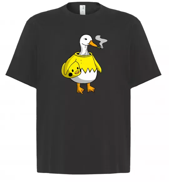 Футболка Оверсайз Качка аніматор Черный фото