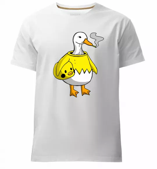 Мужская премиум футболка Качка аніматор Белый фото