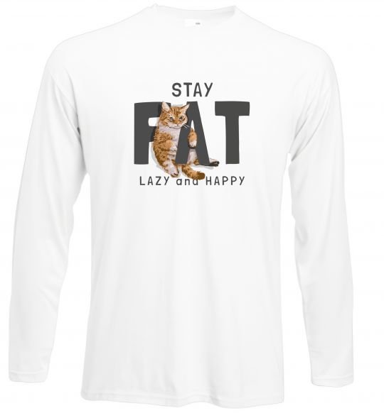 Реглан Stay fat lazy and happy Белый фото