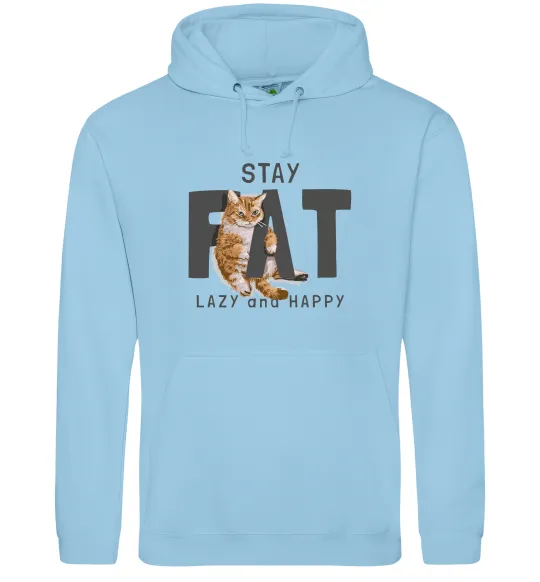 Чоловіча толстовка (худі) Stay fat lazy and happy Блакитний фото