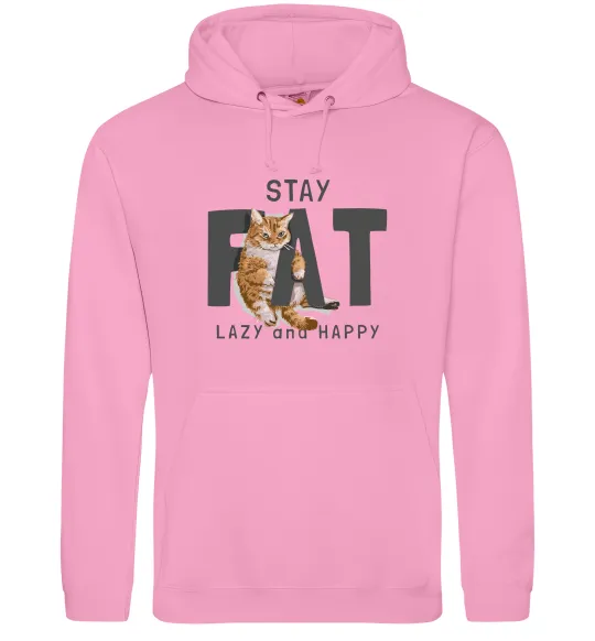 Жіноча толстовка (худі) Stay fat lazy and happy Рожевий фото
