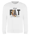 Свитшот Stay fat lazy and happy Белый фото