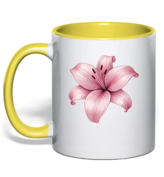 Чашка з кольоровою ручкою Лілія Лимонний фото