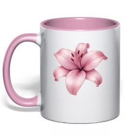 Чашка з кольоровою ручкою Лілія