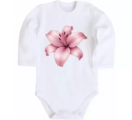 Дитячий бодік Лілія Білий фото