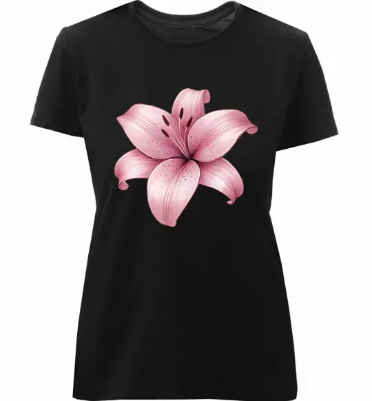 Жіноча преміум футболка Лілія Чорний фото