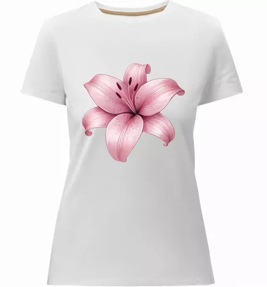 Жіноча преміум футболка Лілія Білий фото