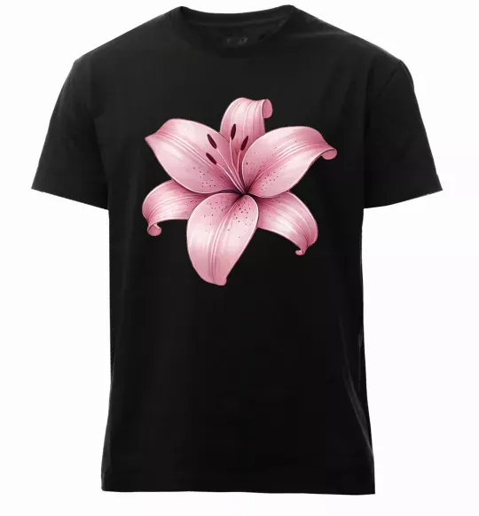 Мужская премиум футболка Лілія Черный фото