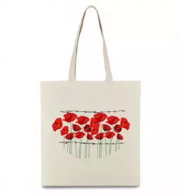 Эко-сумка Розы Бежевый фото