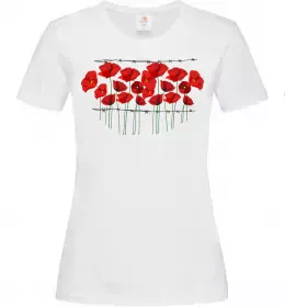 Женская футболка Маки колючий дріт Белый фото