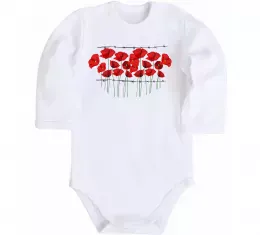 Детский боди Маки колючий дріт Белый фото