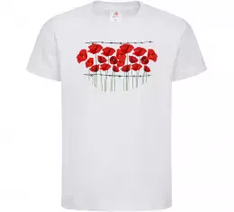 Детская футболка Маки колючий дріт Белый фото