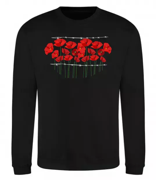 Свитшот Маки колючий дріт Черный фото