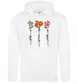 Мужская толстовка (худи) Квіти Добро Щастя Любов Белый фото