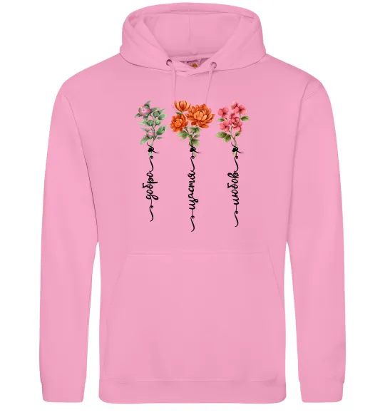 Женская толстовка (худи) Квіти Добро Щастя Любов Розовый фото